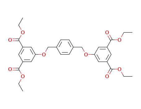 Molecular Structure of 113585-33-4 (1,3-Benzenedicarboxylic acid,
5,5'-[1,4-phenylenebis(methyleneoxy)]bis-, tetraethyl ester)