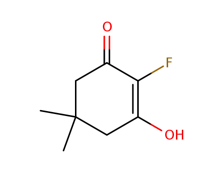 Molecular Structure of 109801-21-0 (2-Cyclohexen-1-one,  2-fluoro-3-hydroxy-5,5-dimethyl-)