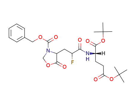 N-<4-(N-Cbz-D,L-erythro,threo-5-oxo-4-oxazolidinyl)-2-fluoropropionyl>-L-glutamic acid di-tert-butyl ester