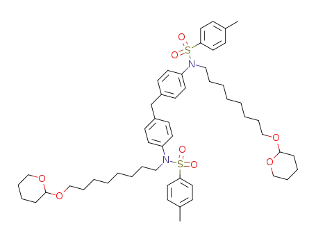 Molecular Structure of 129687-96-3 (N,N'-bis(p-tolylsulfonyl)-N,N'-bis<8-(2-tetrahydropyraloxy)octanyl>-4,4'-diaminodiphenylmethane)