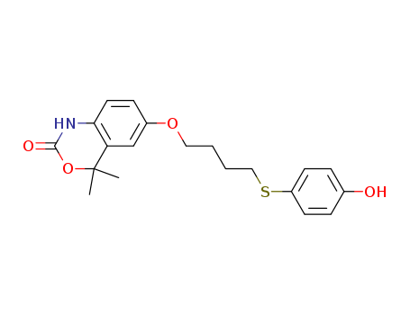 2H-3,1-Benzoxazin-2-one,  1,4-dihydro-6-[4-[(4-hydroxyphenyl)thio]butoxy]-4,4-dimethyl-