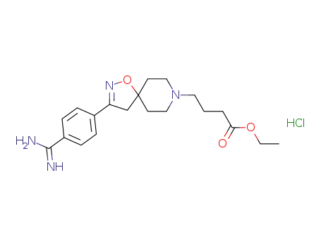 1-Oxa-2,8-diazaspiro[4.5]dec-2-ene-8-butanoic acid,
3-[4-(aminoiminomethyl)phenyl]-, ethyl ester, monohydrochloride