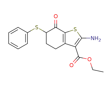 2-amino-6-phenylthio-3-carbethoxy-7-oxo-4,5,6,7-tetrahydrobenzo<b>thiophene