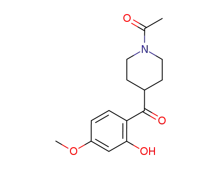 Molecular Structure of 64671-18-7 (4-(N-Acetyl)piperidinyl 2-(5-Methoxy)phenol Ketone)