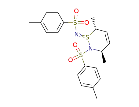 Molecular Structure of 93133-36-9 (3,6-dimethyl-2-(toluene-4-sulfonyl)-1-(toluene-4-sulfonylimino)-1,2,3,6-tetrahydro-1λ<sup>4</sup>-[1,2]thiazine)