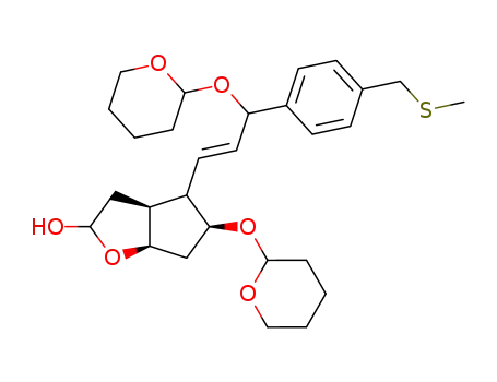 (3aS,5S,6aR)-4-[(E)-3-(4-Methylsulfanylmethyl-phenyl)-3-(tetrahydro-pyran-2-yloxy)-propenyl]-5-(tetrahydro-pyran-2-yloxy)-hexahydro-cyclopenta[b]furan-2-ol