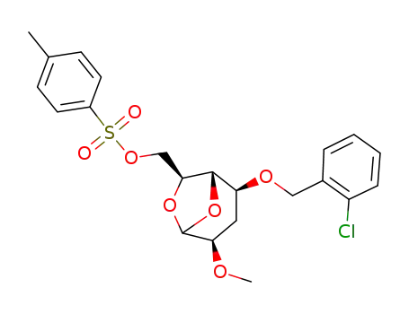 .beta.-L-manno-Heptopyranose, 1,6-anhydro-4-O-(2-chlorophenyl)methyl-3-deoxy-2-O-methyl-, 7-(4-methylbenzenesulfonate)