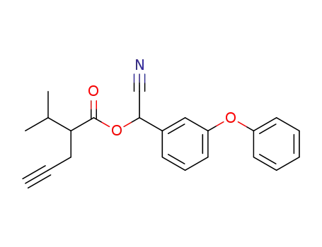 Molecular Structure of 85889-39-0 (4-Pentynoic acid, 2-(1-methylethyl)-, cyano(3-phenoxyphenyl)methyl
ester)