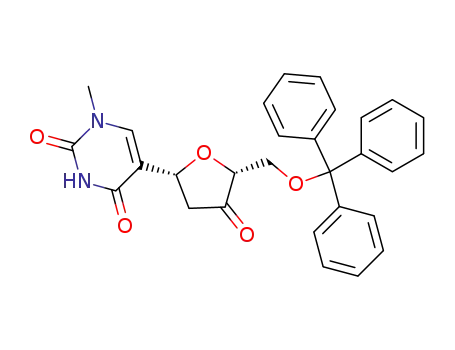 1-methyl-5-(2-deoxy-5-O-trityl-β-D-glycero-pentofuranos-3-ulosyl)uracil