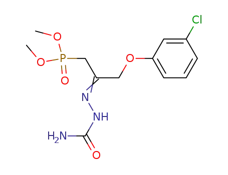 Molecular Structure of 63501-50-8 (Phosphonic acid,
[2-[(aminocarbonyl)hydrazono]-3-(3-chlorophenoxy)propyl]-, dimethyl
ester)