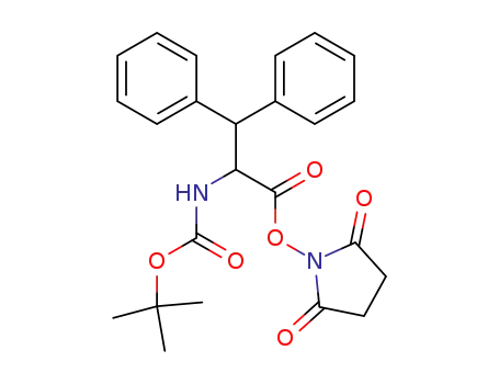 Molecular Structure of 143218-20-6 (2-tert-Butoxycarbonylamino-3,3-diphenyl-propionic acid 2,5-dioxo-pyrrolidin-1-yl ester)