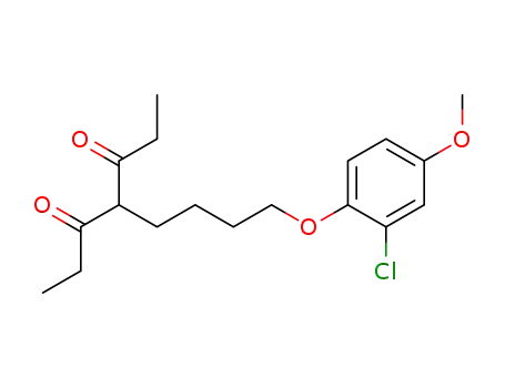 Molecular Structure of 62489-74-1 (3,5-Heptanedione, 4-[4-(2-chloro-4-methoxyphenoxy)butyl]-)