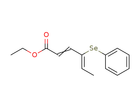 Molecular Structure of 91890-53-8 (2,4-Hexadienoic acid, 4-(phenylseleno)-, ethyl ester, (E,E)-)