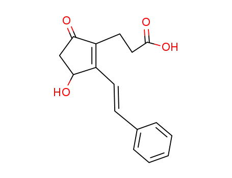 1-Cyclopentene-1-propanoic acid,
3-hydroxy-5-oxo-2-(2-phenylethenyl)-, (E)-