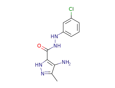 Molecular Structure of 81016-56-0 (4-Amino-5-methyl-1H-pyrazole-3-carboxylic acid 2-(3-chlorophenyl)hydra zide)