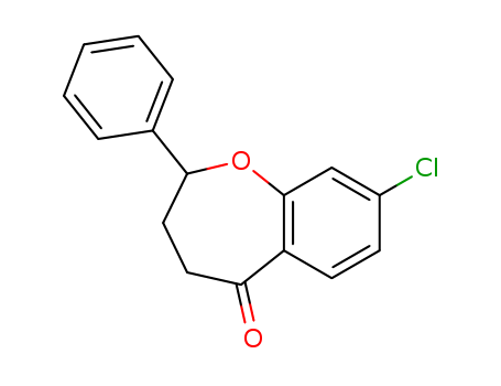 Molecular Structure of 116269-58-0 (1-Benzoxepin-5(2H)-one, 8-chloro-3,4-dihydro-2-phenyl-)