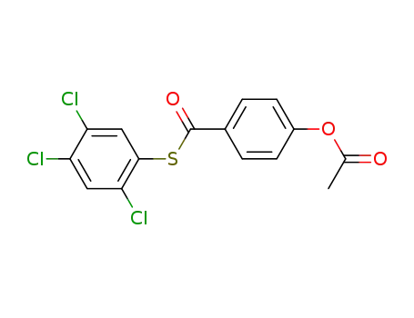 Molecular Structure of 104457-03-6 (Benzenecarbothioic acid, 4-(acetyloxy)-, S-(2,4,5-trichlorophenyl) ester)