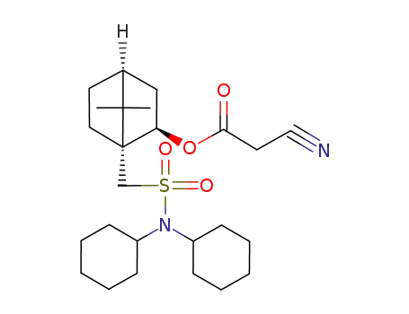 Molecular Structure of 132640-89-2 (Cyano-acetic acid (1R,2R,4S)-1-[(dicyclohexylsulfamoyl)-methyl]-7,7-dimethyl-bicyclo[2.2.1]hept-2-yl ester)