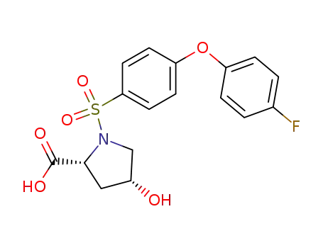 Molecular Structure of 247058-69-1 (1N-[4-(4-Fluorophenoxy)phenyl]sulfonyl-4R-hydroxy-pyrrolidine-2R-carboxylic acid)