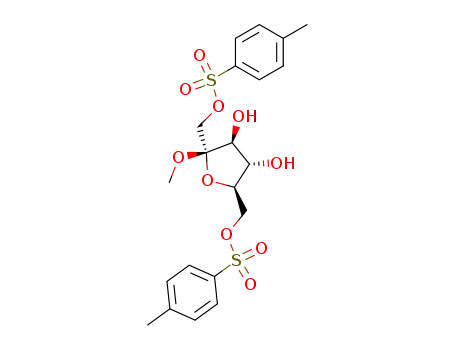 Molecular Structure of 83031-80-5 (methyl 1,6-di-O-p-toluenesulfonyl-β-D-fructofuranoside)