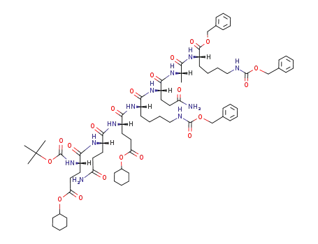 Molecular Structure of 114855-99-1 (Boc-Glu(OcHex)-Gln-Glu(OcHex)-Lys(Z)-Gln-Ala-Lys(Z)-OBzl)