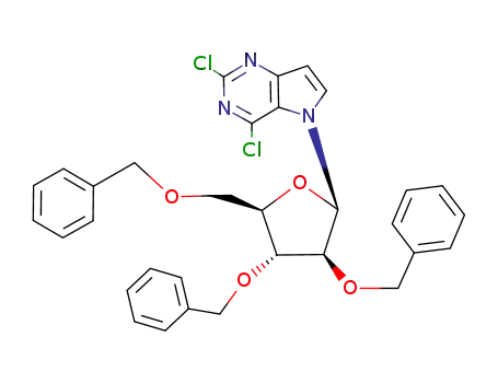 2,4-dichloro-5-(2,3,5-tri-O-benzyl-β-D-arabinofuranosyl)-5H-pyrrolo<3,2-d>pyrimidine