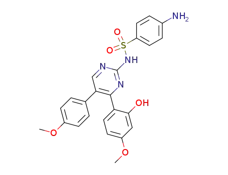 Molecular Structure of 132184-52-2 (4-(2-Hydroxy-4-methoxyphenyl)-5-(4-methoxyphenyl)-2-(4-aminobenzenesulphonylamino)pyrimidine)