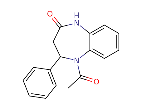 Molecular Structure of 16442-59-4 (5-acetyl-4-phenyl-2,3,4,5-tetrahydro-1H-1,5-benzodiazepin-2-one)