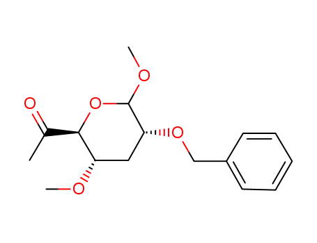 Molecular Structure of 123919-89-1 (ribo-Heptopyranosid-6-ulose, methyl 3,7-dideoxy-4-O-methyl-2-O-(phenylmethyl)-)