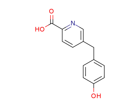 Molecular Structure of 56153-30-1 (5-[(4-Hydroxyphenyl)methyl]-2-pyridinecarboxylic acid)