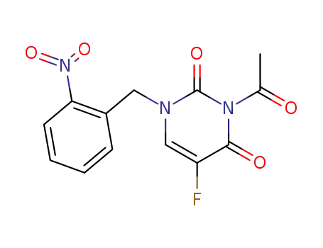 Molecular Structure of 98653-12-4 (1-(o-nitrobenzyl)-3-acetyl-5-fluorouracil)