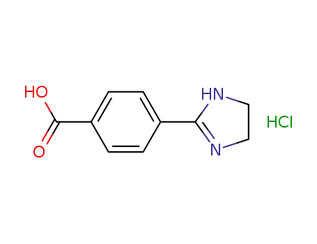 Molecular Structure of 210961-91-4 (Benzoic acid, 4-(4,5-dihydro-1H-imidazol-2-yl)-, monohydrochloride)
