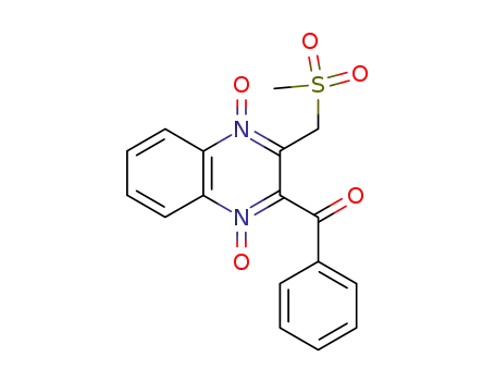 Molecular Structure of 62686-01-5 (Methanone,
[3-[(methylsulfonyl)methyl]-1,4-dioxido-2-quinoxalinyl]phenyl-)