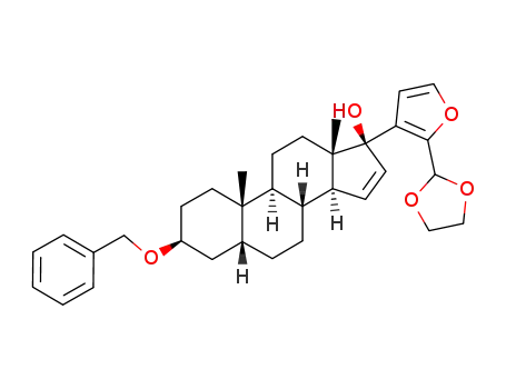 3-(3'β-benzyloxy-17'β-hydroxy-5'β-androst-15'-en-17'α-yl)furan-2-carbaldehyde ethylene acetal