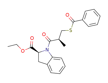 Molecular Structure of 86323-74-2 (ethyl 1-<3-(benzoylthio)-2(S)-methylpropionyl>indoline-2(S)-carboxylate)