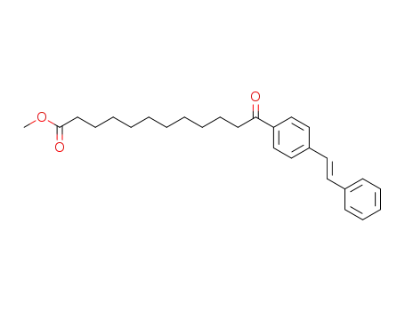 Molecular Structure of 91202-45-8 (12-Oxo-12-[4-((E)-styryl)-phenyl]-dodecanoic acid methyl ester)