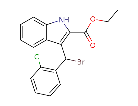 3-[Bromo-(2-chloro-phenyl)-methyl]-1H-indole-2-carboxylic acid ethyl ester