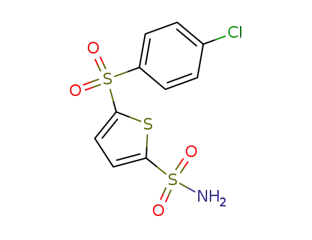 Molecular Structure of 63032-74-6 (2-Thiophenesulfonamide, 5-[(4-chlorophenyl)sulfonyl]-)