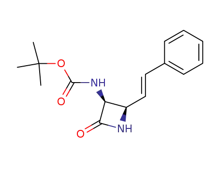 cis-3-<<(1,1-dimethylethoxy)carbonyl>amino>-2-oxo-4-(2-phenylethenyl)-1-azetidine