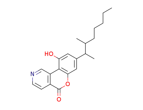 Molecular Structure of 63084-16-2 (5H-[1]Benzopyrano[4,3-c]pyridin-5-one,
8-(1,2-dimethylheptyl)-10-hydroxy-)