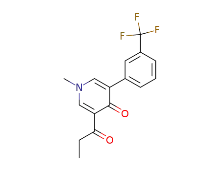 Molecular Structure of 82129-63-3 (1-Methyl-3-(1-oxopropyl)-5-(3-(trifluoromethyl)phenyl)-4(1H)-pyridinon e)