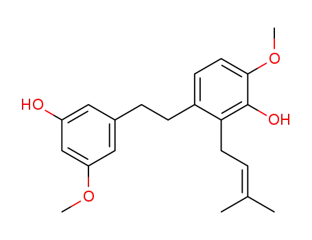 Molecular Structure of 70677-47-3 (3-[2-(3-Hydroxy-5-methoxyphenyl)ethyl]-6-methoxy-2-(3-methyl-2-butenyl)phenol)