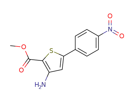 Molecular Structure of 91076-99-2 (3-AMINO-5-(4-NITROPHENYL)THIOPHENE-2-CARBOXYLIC ACID METHYL ESTER)