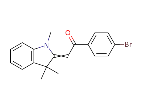 Molecular Structure of 113639-18-2 (1-(4-Bromo-phenyl)-2-[1,3,3-trimethyl-1,3-dihydro-indol-(2E)-ylidene]-ethanone)