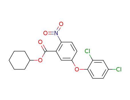 Molecular Structure of 57728-99-1 (Benzoic acid, 5-(2,4-dichlorophenoxy)-2-nitro-, cyclohexyl ester)