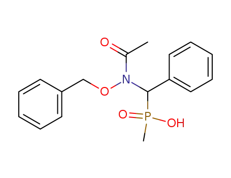 Molecular Structure of 133857-80-4 (Phosphinic acid, [[acetyl(phenylmethoxy)amino]phenylmethyl]methyl-)