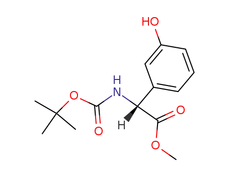 Molecular Structure of 130633-31-7 ((R)-N-tert-butoxycarbonyl-3-hydroxyphenylglycine methyl ester)