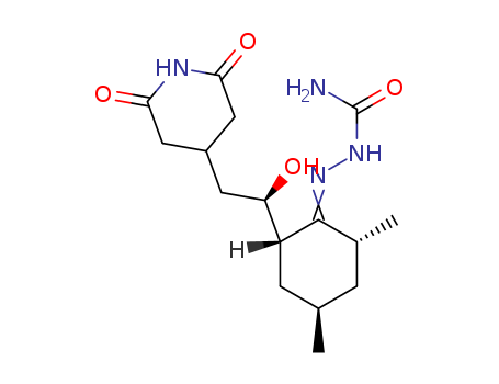 Molecular Structure of 15676-38-7 (Hydrazinecarboxamide,2-[(2S,4R,6R)-2-[(1R)-2-(2,6-dioxo-4-piperidinyl)-1-hydroxyethyl]-4,6-dimethylcyclohexylidene]-)
