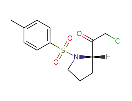 Molecular Structure of 63762-06-1 (2-chloro-1-{(2S)-1-[(4-methylphenyl)sulfonyl]pyrrolidin-2-yl}ethanone)