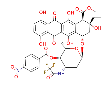 Molecular Structure of 130320-86-4 (7-O-(4-O-p-Nitrobenzoyl-2,3,6-trideoxy-3-trifluoroacetylamido-α-L-arabino-hexopyranosyl)-ε-isorhodomycinone)